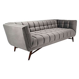 Safavieh Onyx Mid-Century Tufted Sofa in Dark Grey