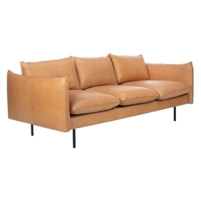 Safavieh Bubba Italian Leather Sofa in Tan