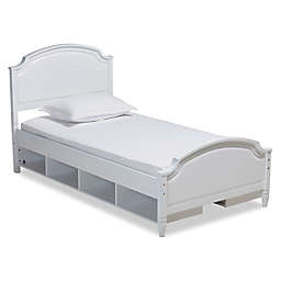 Baxton Studio® Elaine Twin Storage Platform Bed in White