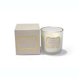 Zodax Spiced Chestnut Small Frosted Boxed Jar Candle with Gold Rim in Cream