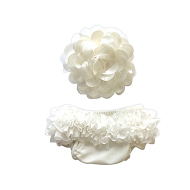Toby Fairy&trade; 2-Piece Flower Headband and Diaper Cover Set in White. View a larger version of this product image.