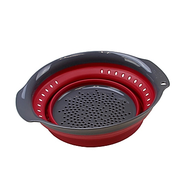 Squish&reg; 4 qt. Collapsible Colander in Berry/Gray. View a larger version of this product image.