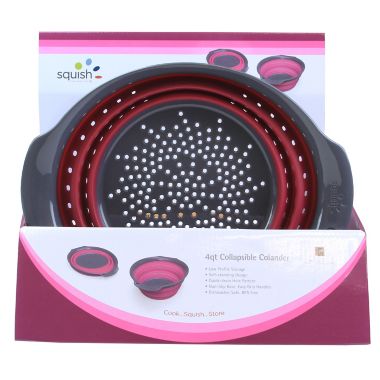 Squish&reg; 4 qt. Collapsible Colander in Berry/Gray. View a larger version of this product image.