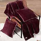 Alternate image 1 for UGG&reg; Coco Luxe Square Throw Pillows in Cabernet (Set of 2)