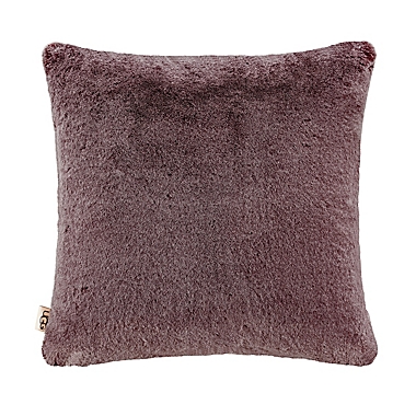 UGG&reg; Dawson Faux Fur Square Throw Pillow in Cabernet. View a larger version of this product image.