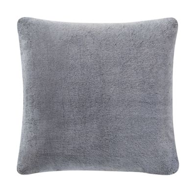 UGG&reg; Dawson Faux Fur Square Throw Pillow in Charcoal Grey