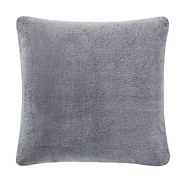 UGG&reg; Dawson Faux Fur Square Throw Pillow in Charcoal Grey. View a larger version of this product image.