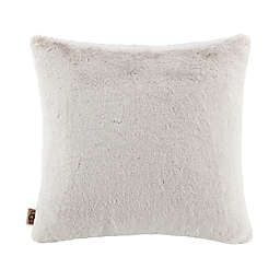UGG® Dawson Faux Fur Square Throw Pillow in Oatmeal