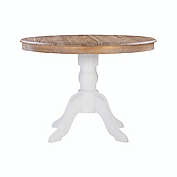 Finch Pedestal Table in Natural/White