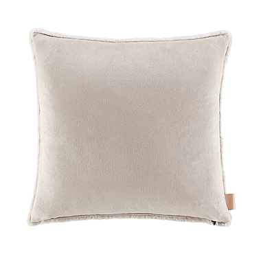 UGG&reg; Dawson Faux Fur Square Throw Pillow in Oatmeal. View a larger version of this product image.