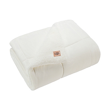 UGG&reg; Avery Quilted Throw Blanket in Snow. View a larger version of this product image.