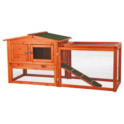 TRIXIE Pet Products Natura Extra-Small 2-Story Small Animal Hutch with Outdoor Run in Brown