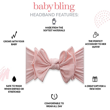 Baby Bling One Size FAB-BOW-LOUS Headband in Rose Quartz. View a larger version of this product image.