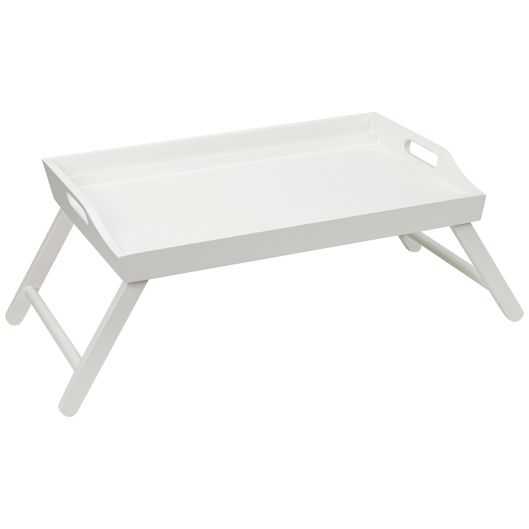 Rossie Home Wood Media Bed Tray in Soft White