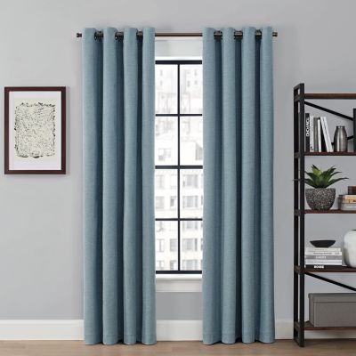 Brookstone&reg; Saville 84-Inch Grommet 100% Blackout Window Curtain Panel in Blue (Single)