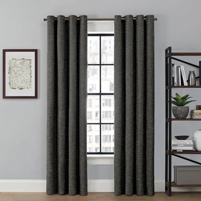 Brookstone&reg; Saville 63-Inch Grommet 100% Blackout Curtain Panel in Charcoal (Single)
