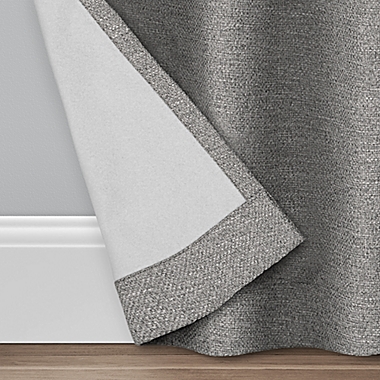 Brookstone&reg; Saville 63-Inch Grommet 100% Blackout Window Curtain Panel in Grey (Single). View a larger version of this product image.