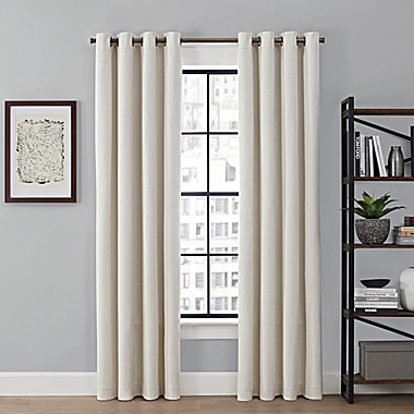 Brookstone&reg; Saville 84-Inch Grommet 100% Blackout Window Curtain Panel in Ivory (Single). View a larger version of this product image.