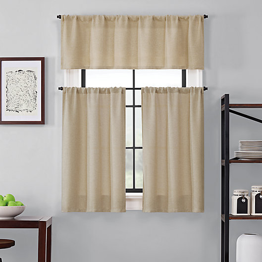 Alternate image 1 for Brookstone® Saville Kitchen Window Curtain Tier Pair and Valance