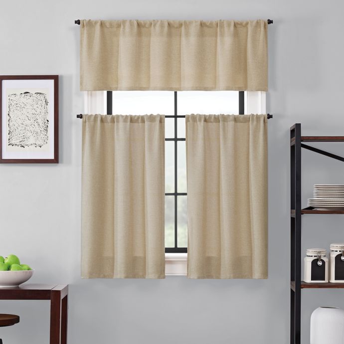 Brookstone® Saville Kitchen Window Curtain Tier Pair and Valance | Bed ...