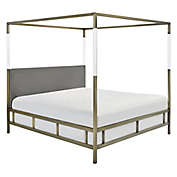 Safavieh Dorothy King Canopy Bed in Gold/Grey