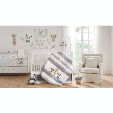 Levtex Baby Mozambique 4 Piece Crib Bedding Set In Grey Cream Bed Bath Beyond