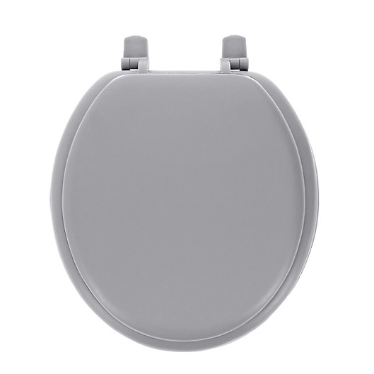 NEW Ginsey Solid Black Padded Standard Round Toilet Seat 