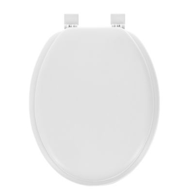 Soft Toilet Seat with Chrome Hins ELONGATED Padded with Wood Core MAYFAIR 