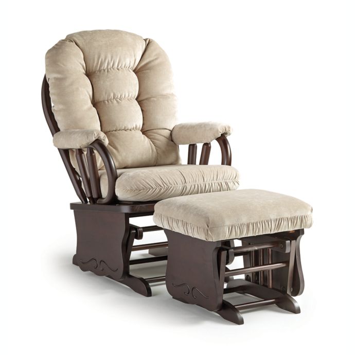 Best Chairs Bedazzled Glider Rocker in Taupe with Ottoman | Bed Bath