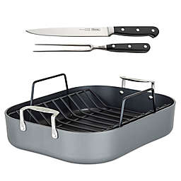 Viking® Hard-Anodized Nonstick Roaster with Nonstick Rack and 2-Piece Carving Set