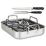 Viking&reg; 3-Ply Roasting Pan with Rack and 2-Piece Carving Set