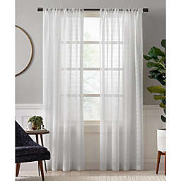Charlie Sheer 95-Inch Rod Pocket Window Curtain Panel in White (Single)