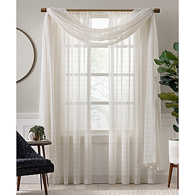 Charlie Sheer 95-Inch Rod Pocket Window Curtain Panel in Ivory (Single). View a larger version of this product image.