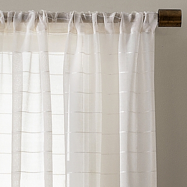 Charlie Sheer 95-Inch Rod Pocket Window Curtain Panel in Ivory (Single). View a larger version of this product image.