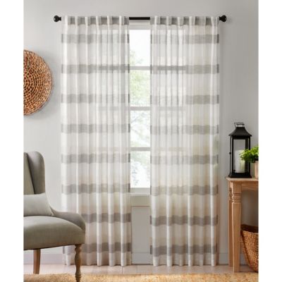 Colordrift Oakwood 108-Inch Rod Pocket Light Filtering Curtain Panel in Natural (Single)