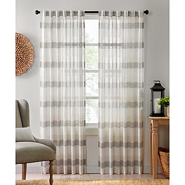 Colordrift Oakwood 84-Inch Rod Pocket Light Filtering Curtain Panel in Natural (Single). View a larger version of this product image.