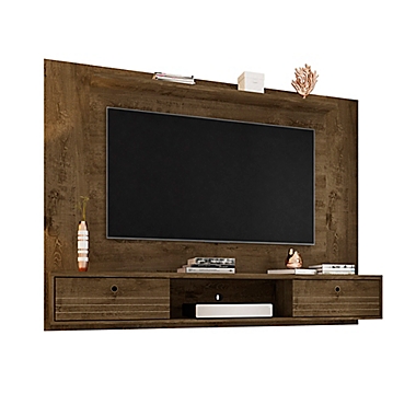 Manhattan Comfort Liberty 70.86-Inch Floating Entertainment Center in Rustic Brown. View a larger version of this product image.