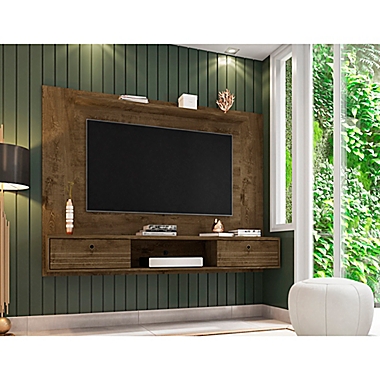 Manhattan Comfort Liberty 70.86-Inch Floating Entertainment Center in Rustic Brown. View a larger version of this product image.