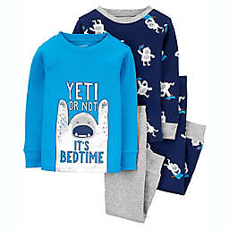 carter's® Size 18M 4-Piece Yeti Pajama Top and Pant Set in Blue