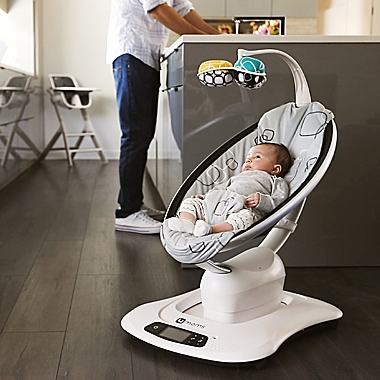 4moms&reg; mamaRoo&reg;4 Plush Multi-Motion&trade; Baby Swing in Silver. View a larger version of this product image.