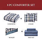 Alternate image 7 for Harper Plaid 8-Piece Reversible Queen Comforter Set in Blue