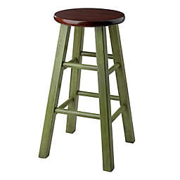 Winsome Trading Ivy Counter Stool in Walnut/Rustic Green