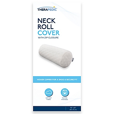 Therapedic&reg; Neck Roll Pillow Cover in White. View a larger version of this product image.
