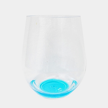 Destination Summer Bubble Bottom Stemless Wine Glass in Blue. View a larger version of this product image.