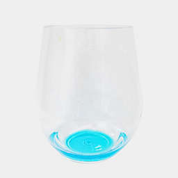 Destination Summer Bubble Bottom Stemless Wine Glass in Blue