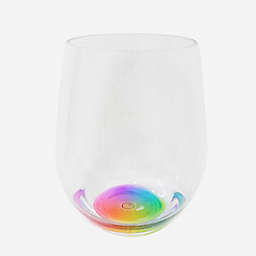 Destination Summer Bubble Bottom Stemless Wine Glass in Rainbow