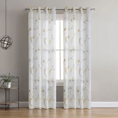 Yellow Window Curtains Kids Bed Bath, Yellow And Gray Curtains For Bedroom