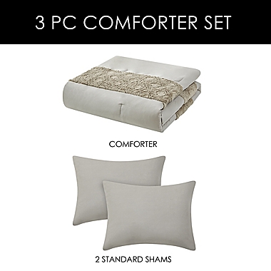 Lumi 3-Piece King Comforter Set in Light Grey. View a larger version of this product image.