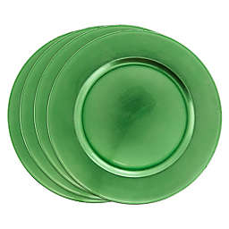 Saro Lifestyle Couleurs Du Monde Classic Charger Plates in Green (Set of 4)