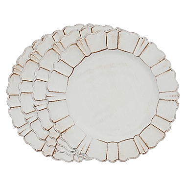 Saro Lifestyle Sousplat Scallop Charger Plates in Ivory (Set of 4). View a larger version of this product image.